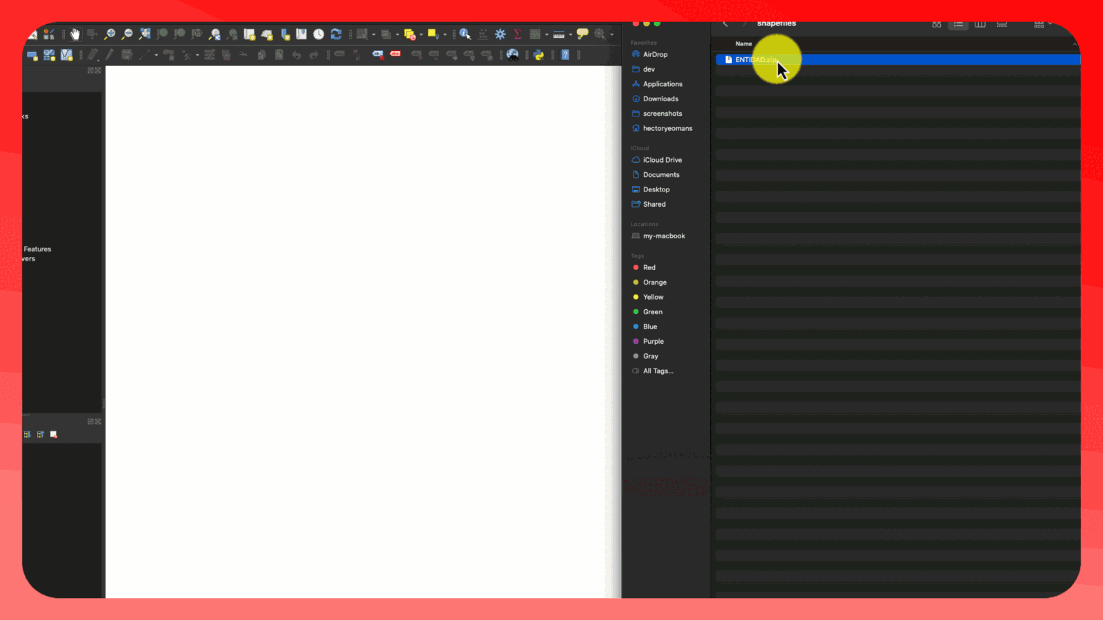 QGIS workspace showing shapefiles imported into Spatialite